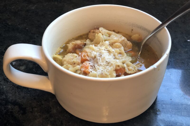 Lemon Parmesan Chicken Meatball Soup