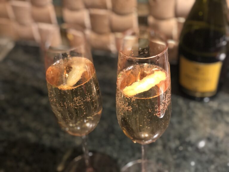 Hazelnut Thyme Champagne Cocktail